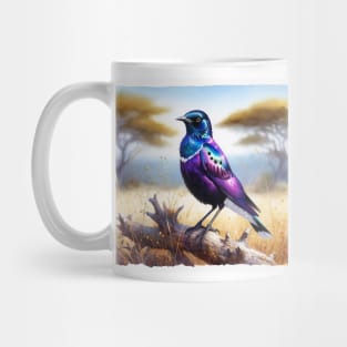 Colorful Violet-Backed Starling - Watercolor Bird Mug